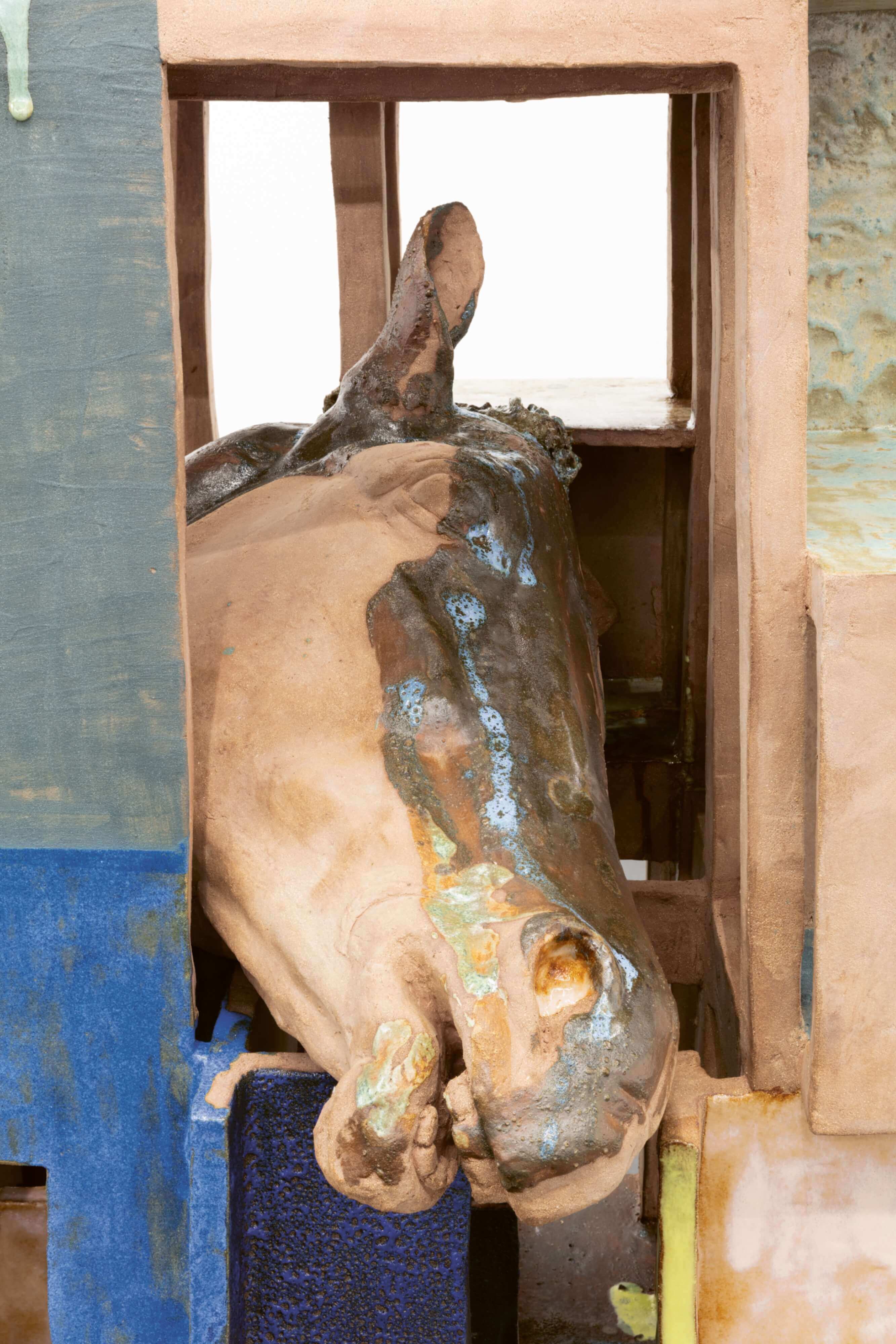 Raum2_IM250_07 Isa Melsheimer, false ruins and lost innocence 3 (Detail), 2020, Courtesy the artist and Esther Schipper, Berlin/Paris/Seoul, photo © Andrea Rossetti