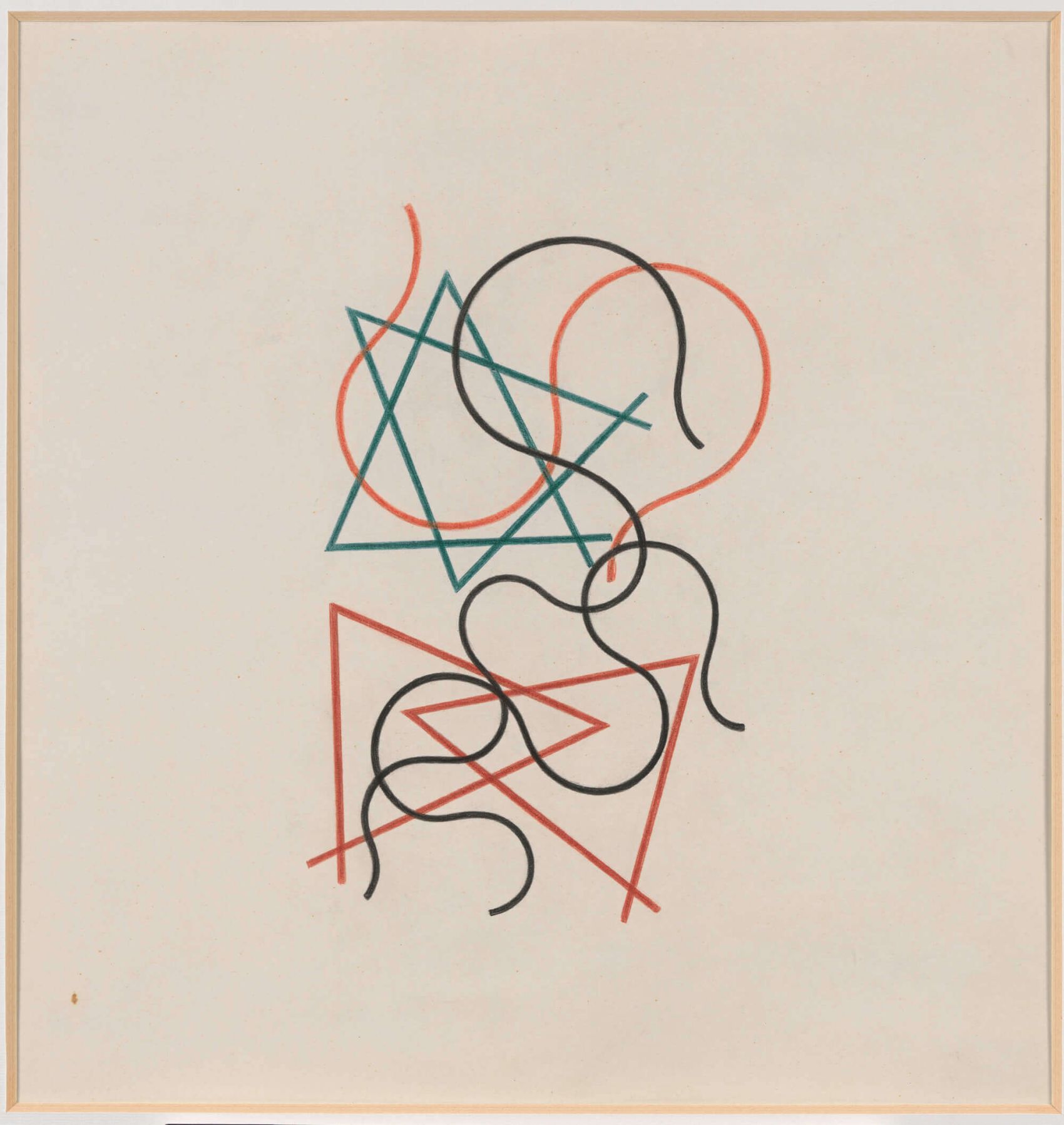 Sophie Taeuber-Arp Lignes géométriques et ondoyantes, 1941, Pencils on paper, 32 × 30.5 cm, Fondazione Marguerite Arp, Locarno Sophie Taeuber-ArpLignes géométriques et ondoyantes, 1941Pencils on paper, 32 × 30.5 cmFondazione Marguerite Arp, Locarno