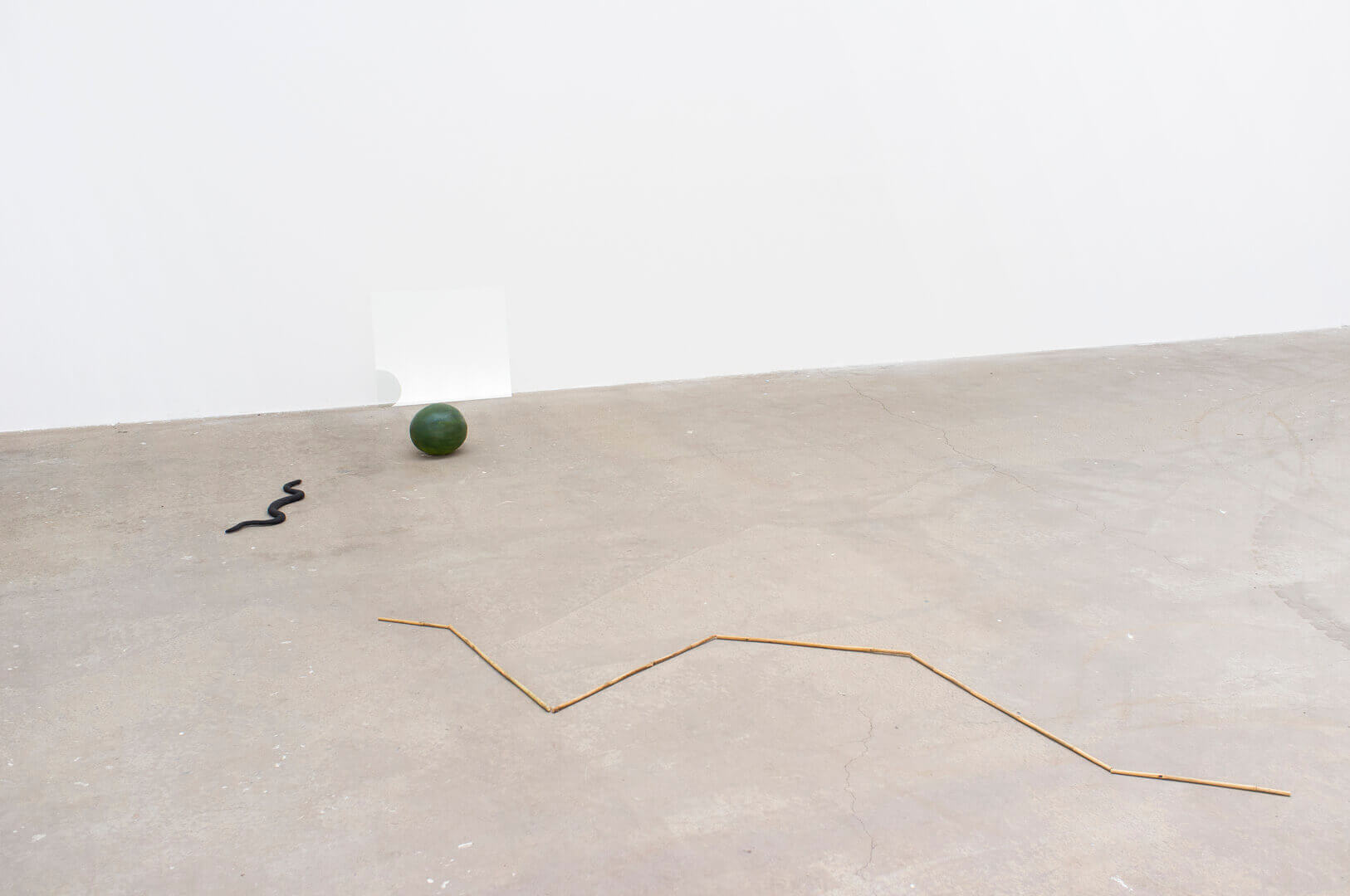 grounding, 2016Acrylic, bamboo sticks, plaster, glass, coconut fibre, oil, papier mâché, salt dough, impact metal, filling compound