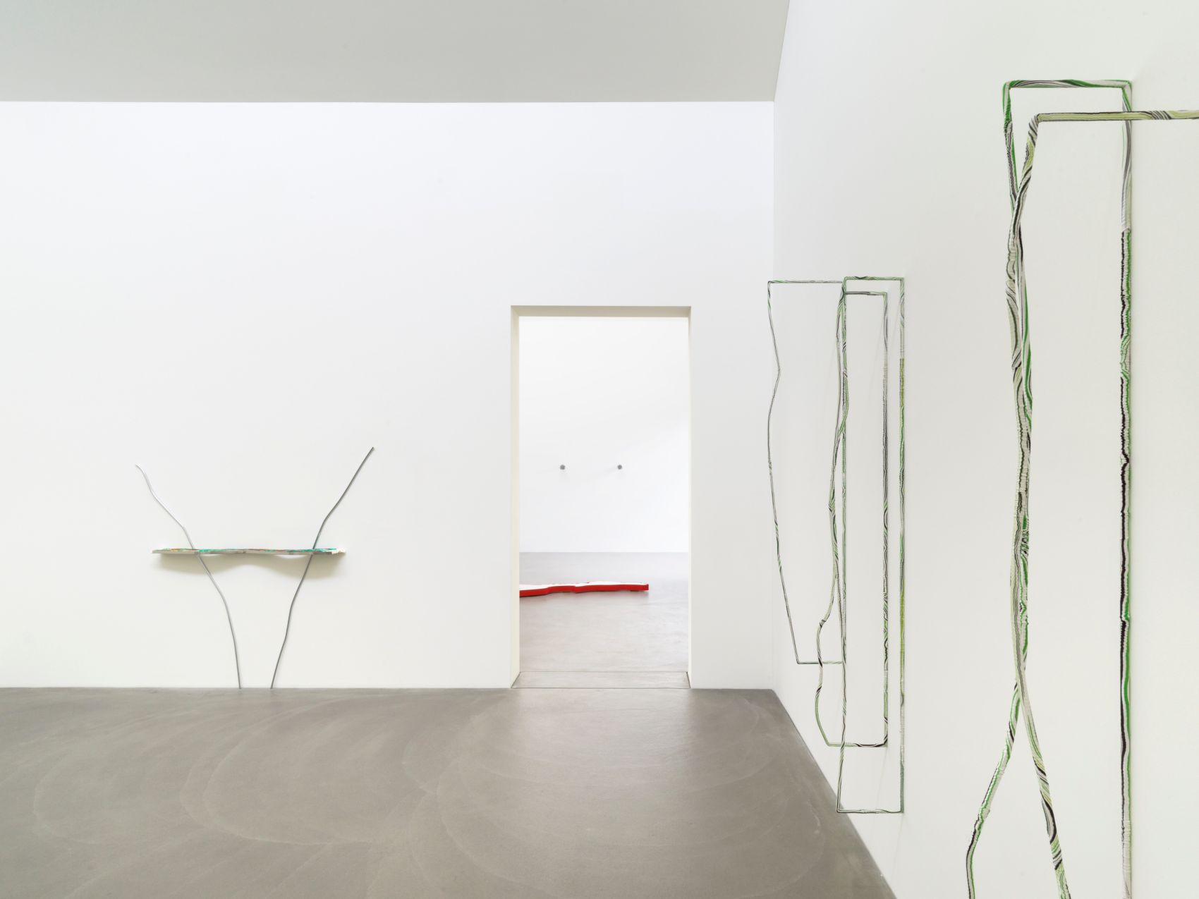 Exhibition view, Alice Channer. Heavy Metals / Silk Cut, 2.7. – 8.10.2023, Kunstmuseum / Kunsthalle Appenzell, photo: Roman März