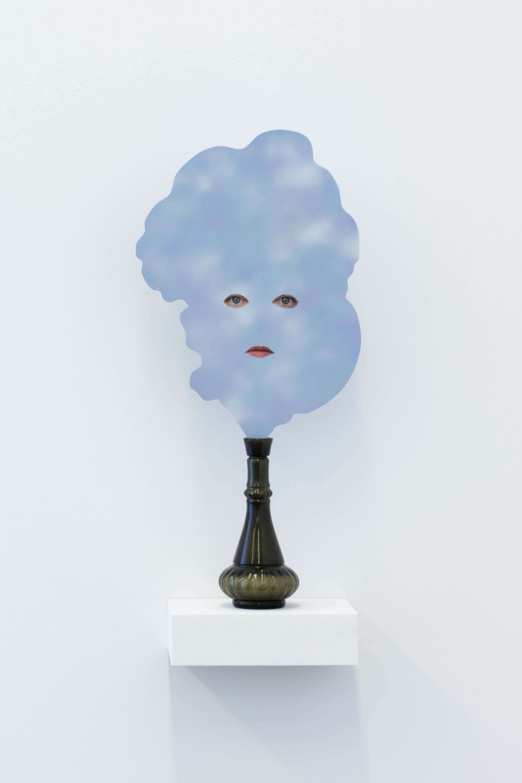 4 Clouds with Bottles, 2023Glass, sand,&nbsp;mirror, paint, digital print / Courtesy the artist