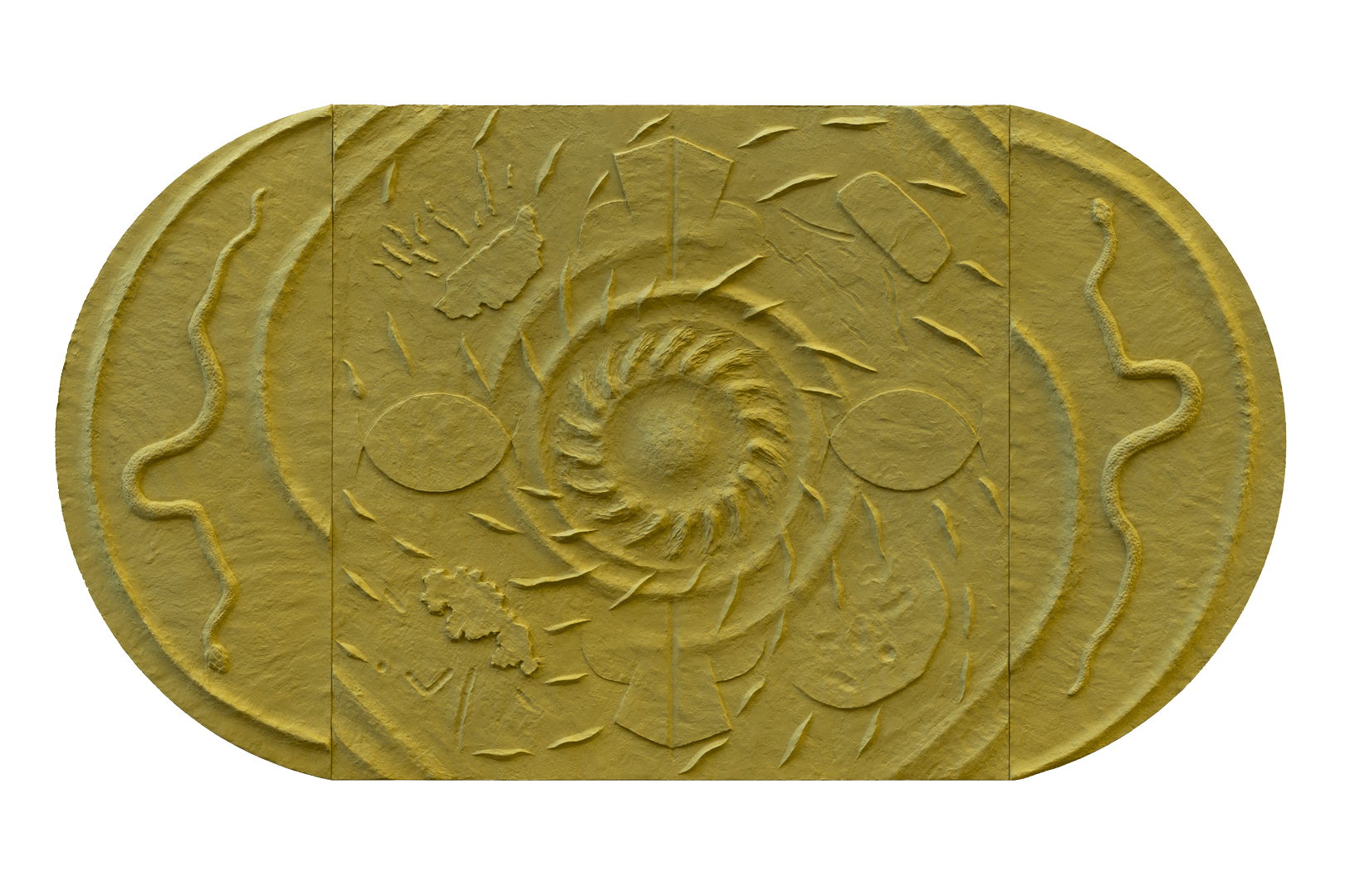 snake, transforming (8 trigrams), 2023Acryl, Pappmaché auf Alu-Dibond
